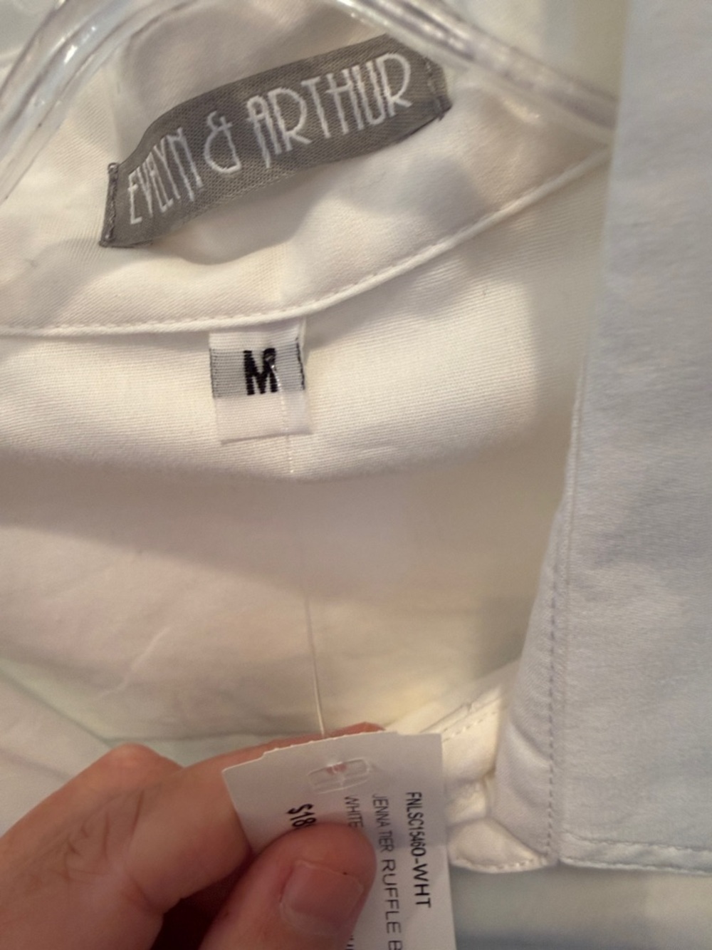 Women's White Ruffle Button-Front Blouse - Picture 3 of 3